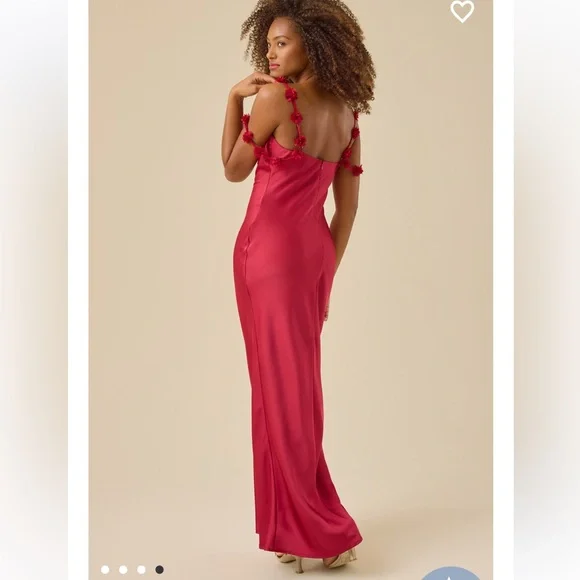 New with tags Altar’d State Scarlett Satin Maxi Dress - Picture 4 of 4